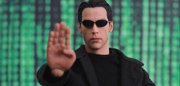 Neo, ein fiktiver Charakter aus dem Film Matrix